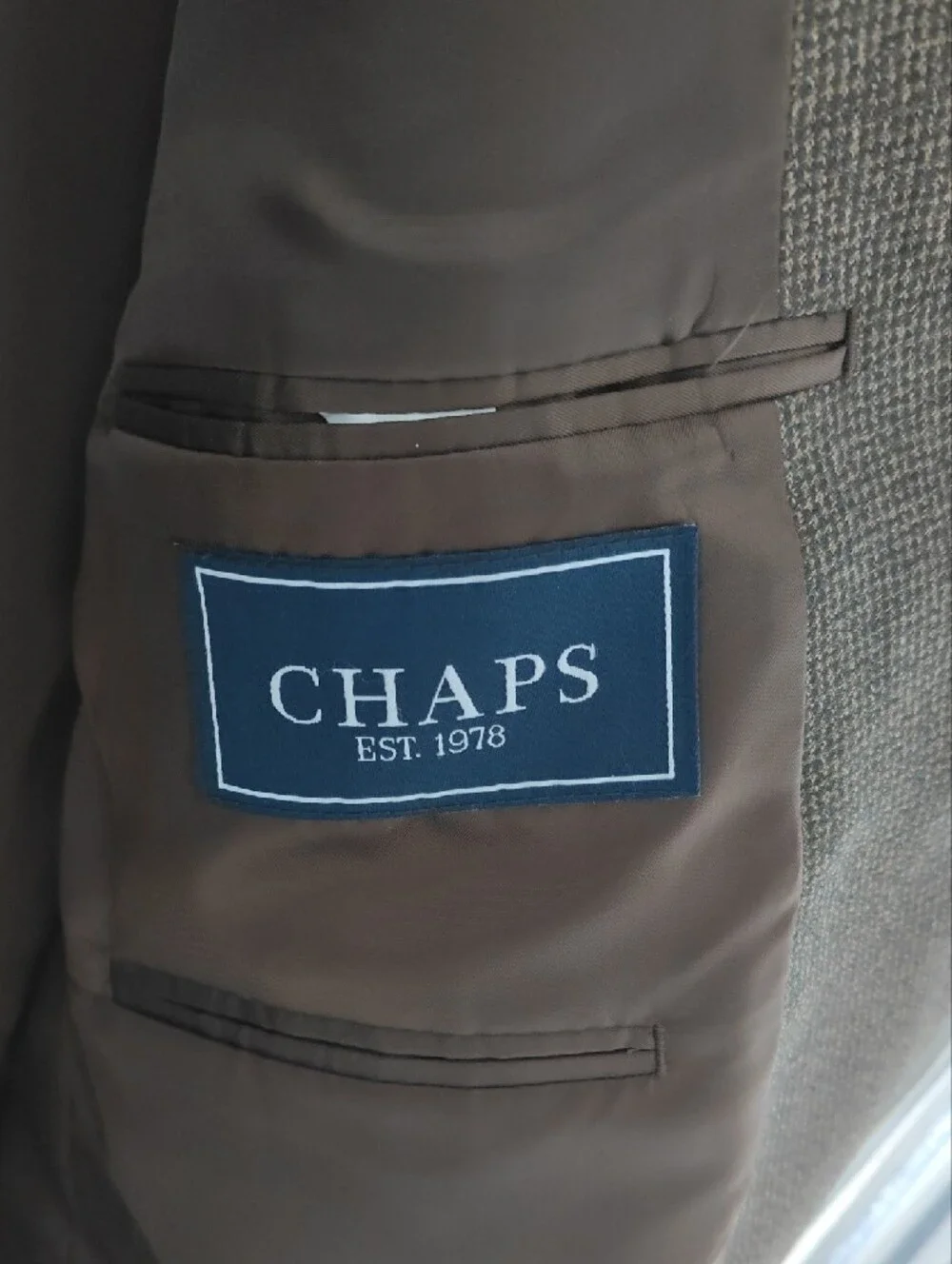 Chaps Brown And Gray Men's Blazer - Notch Lapel Sport Coat